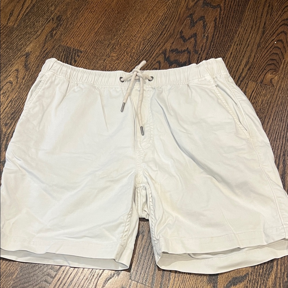 Cream Faherty Casual Drawstring Shorts
